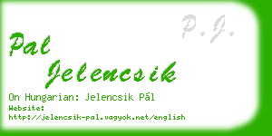 pal jelencsik business card
